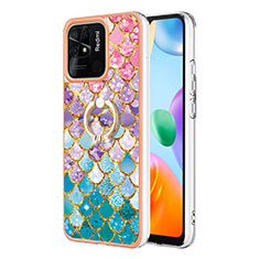 Funda Silicona Gel Goma Patron de Moda Carcasa con Anillo de dedo Soporte YB3 para Xiaomi Redmi 10C 4G Vistoso