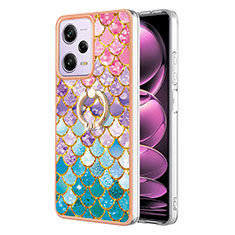 Funda Silicona Gel Goma Patron de Moda Carcasa con Anillo de dedo Soporte YB3 para Xiaomi Redmi Note 12 Pro 5G Vistoso