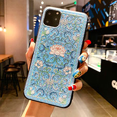 Funda Silicona Gel Goma Patron de Moda Carcasa H05 para Apple iPhone 11 Pro Azul Cielo