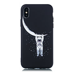 Funda Silicona Gel Goma Patron de Moda Carcasa para Apple iPhone XR Negro