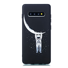 Funda Silicona Gel Goma Patron de Moda Carcasa para Samsung Galaxy S10 Negro