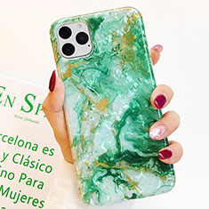 Funda Silicona Gel Goma Patron de Moda Carcasa S01 para Apple iPhone 11 Pro Verde