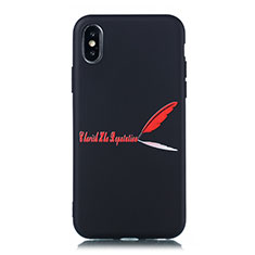 Funda Silicona Gel Goma Patron de Moda Carcasa S01 para Apple iPhone Xs Max Rojo