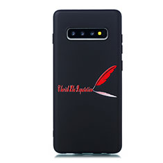 Funda Silicona Gel Goma Patron de Moda Carcasa S01 para Samsung Galaxy S10 Rojo