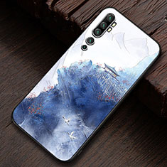 Funda Silicona Gel Goma Patron de Moda Carcasa S01 para Xiaomi Mi Note 10 Pro Azul