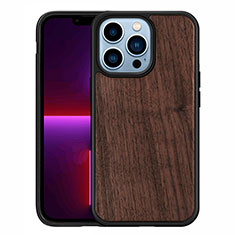 Funda Silicona Gel Goma Patron de Moda Carcasa S03 para Apple iPhone 13 Pro Marron