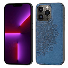 Funda Silicona Gel Goma Patron de Moda Carcasa S04 para Apple iPhone 14 Pro Azul