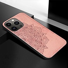 Funda Silicona Gel Goma Patron de Moda Carcasa S05 para Apple iPhone 13 Pro Oro Rosa