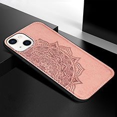 Funda Silicona Gel Goma Patron de Moda Carcasa S05 para Apple iPhone 14 Plus Oro Rosa