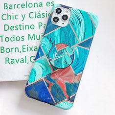 Funda Silicona Gel Goma Patron de Moda Carcasa S06 para Apple iPhone 11 Pro Cian