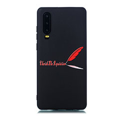 Funda Silicona Gel Goma Patron de Moda Carcasa S06 para Huawei P30 Rojo