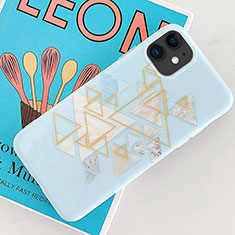 Funda Silicona Gel Goma Patron de Moda Carcasa S07 para Apple iPhone 11 Azul