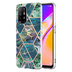 Funda Silicona Gel Goma Patron de Moda Carcasa Y01B para Oppo F19 Pro+ Plus 5G Verde Noche