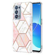 Funda Silicona Gel Goma Patron de Moda Carcasa Y01B para Oppo Reno6 Pro+ Plus 5G Rosa