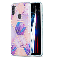 Funda Silicona Gel Goma Patron de Moda Carcasa Y01B para Samsung Galaxy A11 Purpura Claro