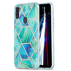 Funda Silicona Gel Goma Patron de Moda Carcasa Y01B para Samsung Galaxy A11 Verde