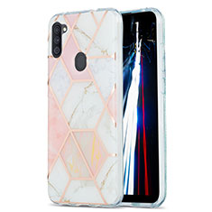 Funda Silicona Gel Goma Patron de Moda Carcasa Y01B para Samsung Galaxy M11 Rosa