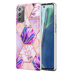 Funda Silicona Gel Goma Patron de Moda Carcasa Y01B para Samsung Galaxy Note 20 5G Purpura Claro