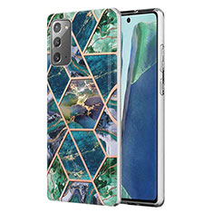 Funda Silicona Gel Goma Patron de Moda Carcasa Y01B para Samsung Galaxy Note 20 5G Verde Noche