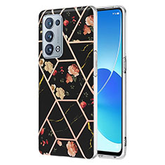 Funda Silicona Gel Goma Patron de Moda Carcasa Y02B para Oppo Reno6 Pro 5G Negro