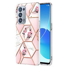 Funda Silicona Gel Goma Patron de Moda Carcasa Y02B para Oppo Reno6 Pro 5G Rosa