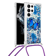 Funda Silicona Gel Goma Patron de Moda Carcasa Y02B para Samsung Galaxy S21 Ultra 5G Azul