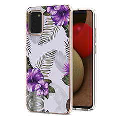 Funda Silicona Gel Goma Patron de Moda Carcasa Y03B para Samsung Galaxy M02s Morado