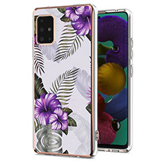 Funda Silicona Gel Goma Patron de Moda Carcasa Y03B para Samsung Galaxy M40S Morado