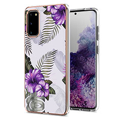 Funda Silicona Gel Goma Patron de Moda Carcasa Y03B para Samsung Galaxy S20 5G Morado