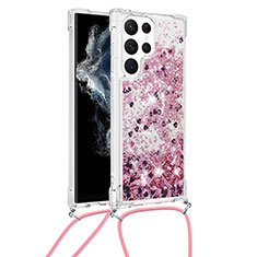 Funda Silicona Gel Goma Patron de Moda Carcasa Y03B para Samsung Galaxy S21 Ultra 5G Oro Rosa