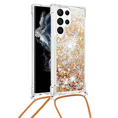 Funda Silicona Gel Goma Patron de Moda Carcasa Y03B para Samsung Galaxy S22 Ultra 5G Oro