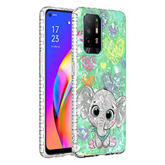 Funda Silicona Gel Goma Patron de Moda Carcasa Y04B para Oppo F19 Pro Verde