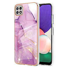 Funda Silicona Gel Goma Patron de Moda Carcasa Y05B para Samsung Galaxy F42 5G Purpura Claro