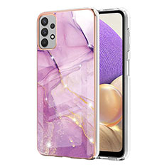 Funda Silicona Gel Goma Patron de Moda Carcasa Y05B para Samsung Galaxy M32 5G Purpura Claro