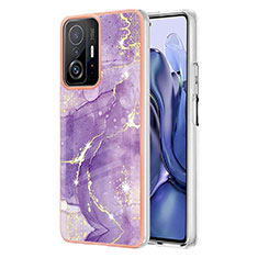 Funda Silicona Gel Goma Patron de Moda Carcasa Y05B para Xiaomi Mi 11T Pro 5G Morado