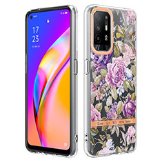 Funda Silicona Gel Goma Patron de Moda Carcasa Y06B para Oppo F19 Pro+ Plus 5G Purpura Claro