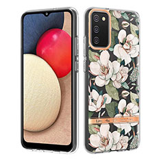 Funda Silicona Gel Goma Patron de Moda Carcasa Y06B para Samsung Galaxy M02s Blanco