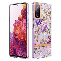 Funda Silicona Gel Goma Patron de Moda Carcasa Y06B para Samsung Galaxy S20 FE (2022) 5G Purpura Claro