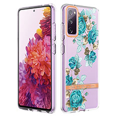 Funda Silicona Gel Goma Patron de Moda Carcasa Y06B para Samsung Galaxy S20 FE 5G Cian