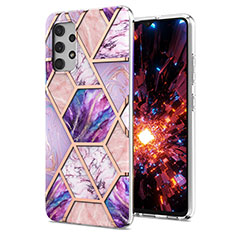 Funda Silicona Gel Goma Patron de Moda Carcasa Y07B para Samsung Galaxy M32 5G Purpura Claro