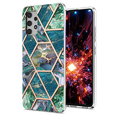 Funda Silicona Gel Goma Patron de Moda Carcasa Y07B para Samsung Galaxy M32 5G Verde Noche