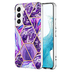 Funda Silicona Gel Goma Patron de Moda Carcasa Y08B para Samsung Galaxy S21 Plus 5G Morado