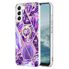 Funda Silicona Gel Goma Patron de Moda Carcasa Y13B para Samsung Galaxy S21 Plus 5G Morado