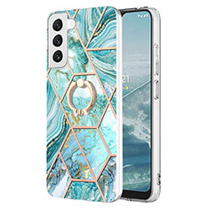 Funda Silicona Gel Goma Patron de Moda Carcasa Y13B para Samsung Galaxy S22 5G Cian