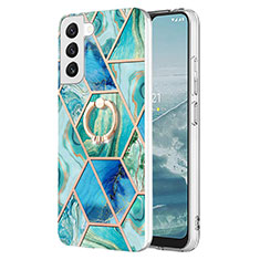 Funda Silicona Gel Goma Patron de Moda Carcasa Y13B para Samsung Galaxy S22 Plus 5G Azul