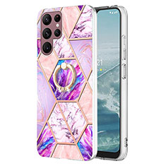 Funda Silicona Gel Goma Patron de Moda Carcasa Y13B para Samsung Galaxy S22 Ultra 5G Purpura Claro