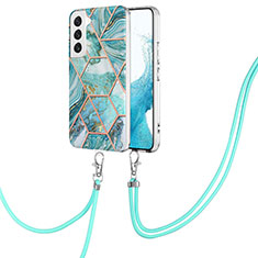 Funda Silicona Gel Goma Patron de Moda Carcasa Y18B para Samsung Galaxy S22 5G Cian