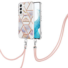 Funda Silicona Gel Goma Patron de Moda Carcasa Y19B para Samsung Galaxy S22 Plus 5G Purpura Claro