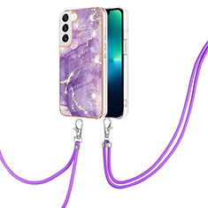 Funda Silicona Gel Goma Patron de Moda Carcasa Y21B para Samsung Galaxy S21 Plus 5G Morado