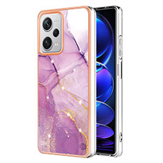 Funda Silicona Gel Goma Patron de Moda Carcasa YB5 para Xiaomi Redmi Note 12 Pro+ Plus 5G Purpura Claro